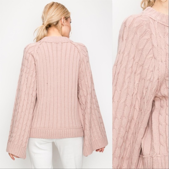 "ALESSIA" BLUSH KNIT SWEATER - Picture 3 of 4